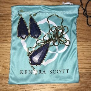 Carole/Caroline set in Blue Lapis/Antique Brass